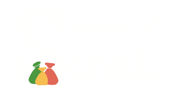 slums of senail white text